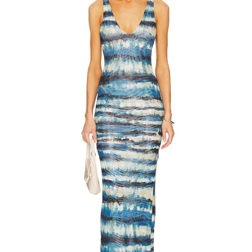 Ronny Kobo Collection Blue Tie Dye Dress